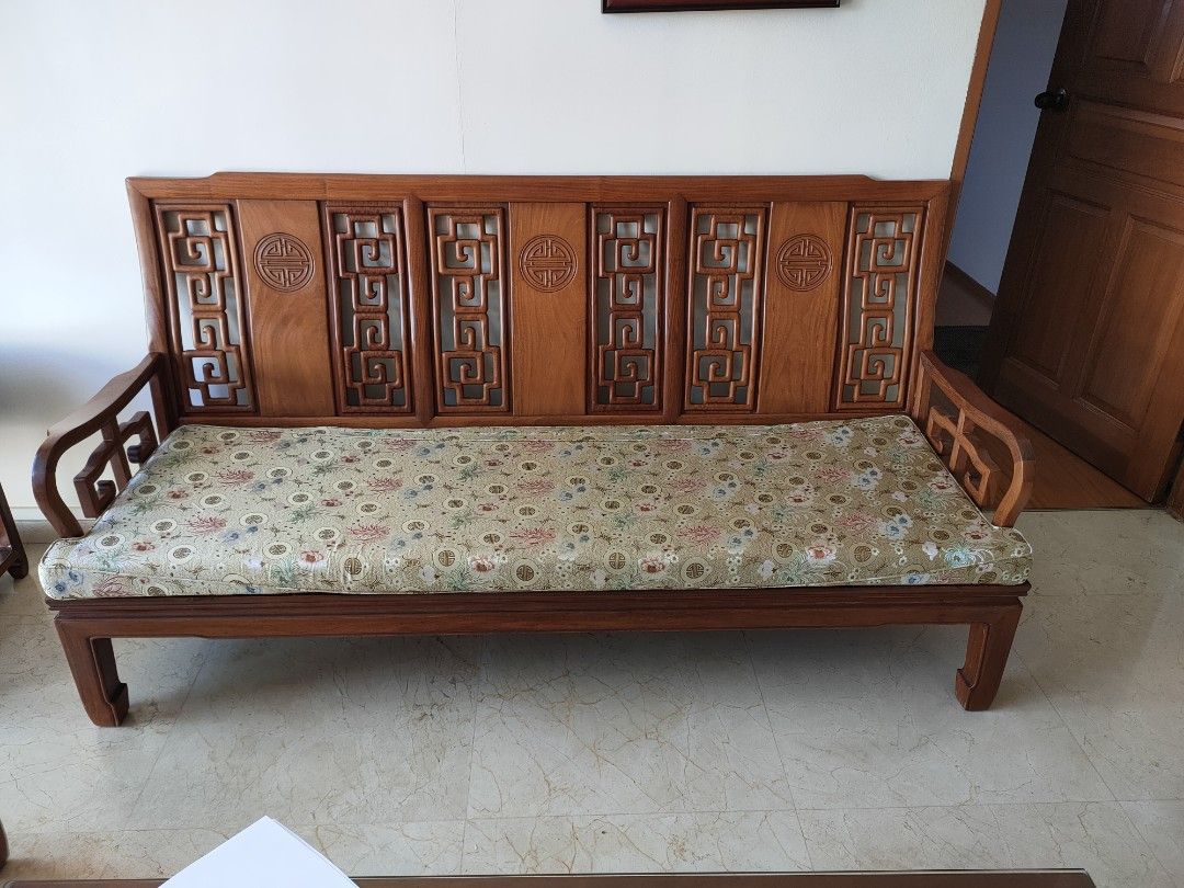Vintage Oriental Rosewood Sofa, Furniture & Home Living, Furniture