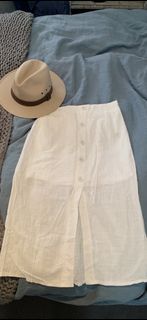 White linen midi skirt - NEW