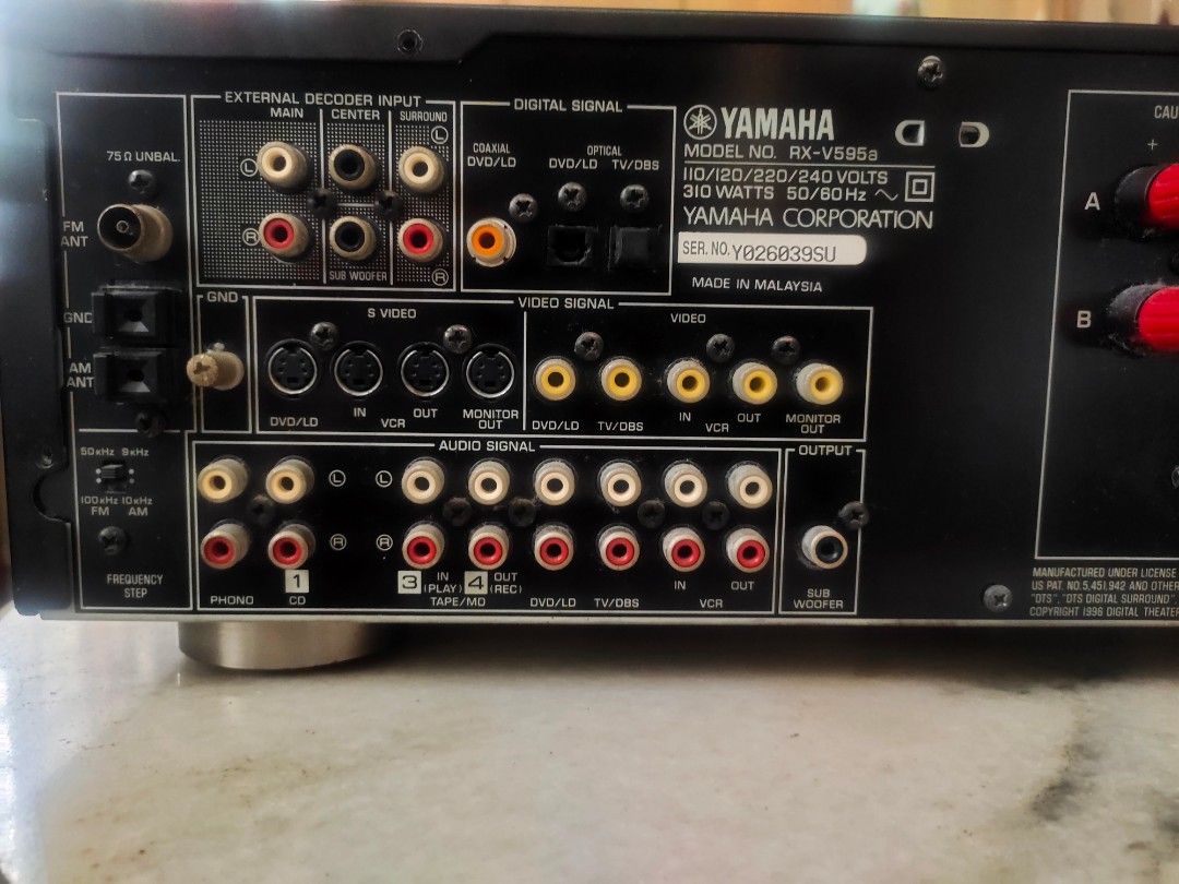 YAMAHA NATURAL SOUND AV RECEIVER RXV595a, Audio, Soundbars, Speakers