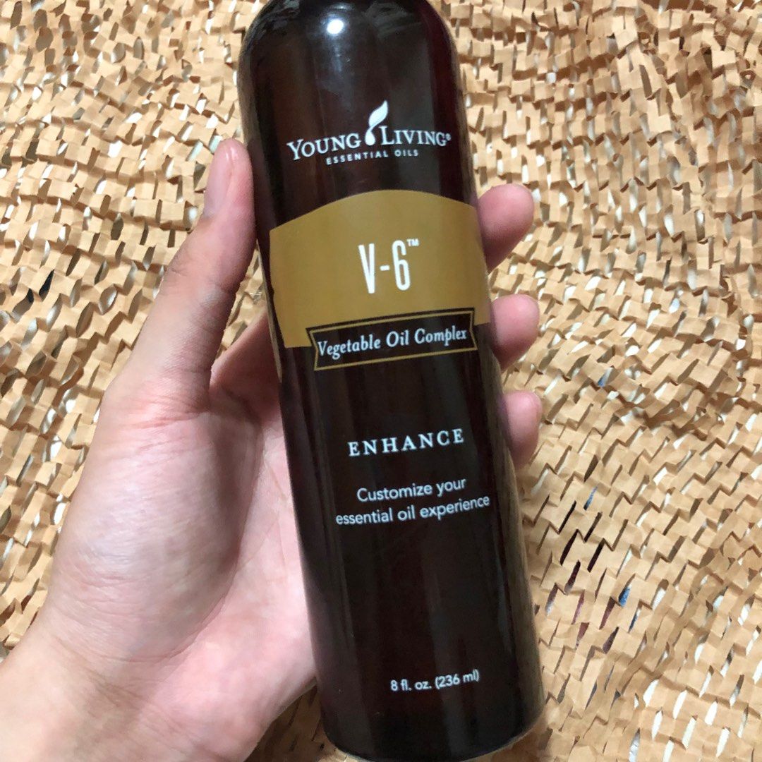 Young Living V-6 Enhanced Vegetable Oil Complex (Category: Body Care) located in Valenzuela. Submitted by sumtpcool (Listing ID 1194920052, Image 2). Description: - bought this straight from their site for 1.6k - 80% full 💫 • V-6 Vegetable Oil Complex can be used to create custom massage oils or to dilute essential oils for sensitive skin. ingredients: Coconut Oil, Sesame Seed Oil, Grape Seed Oil, Sweet Almond Oil, Wheat Germ Oil, Sunflower Seed