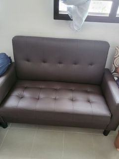 2 seater dark brown sofa