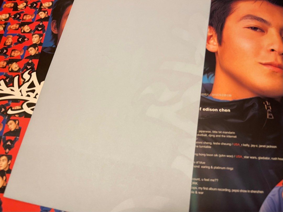 極罕有非賣品陳冠希Edison Chen profile poster 2000年加入樂壇傳媒
