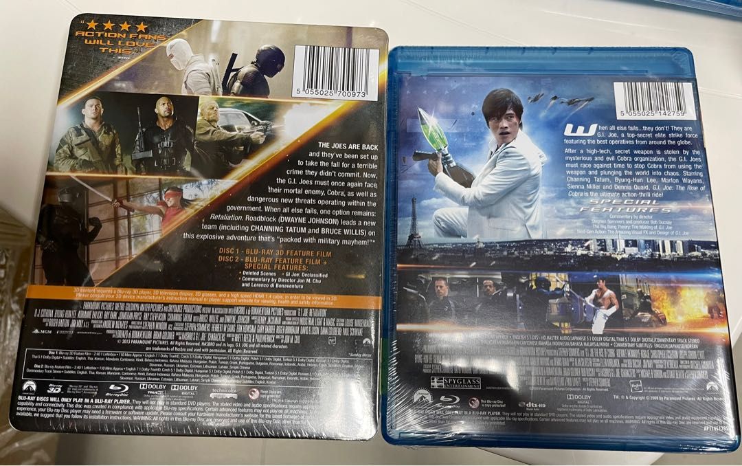 全新未開封香港版）G. I. Joe Two-Movie Blu-ray 義勇群英1 + 2 集Blu