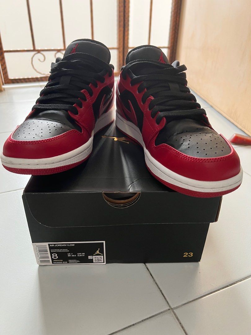 womens air jordan 1 low gym red black