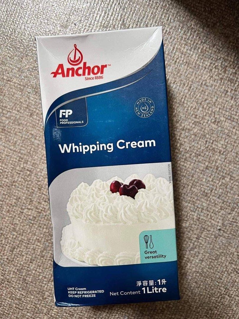 Anchor Whipping Cream, Food & Drinks, Chilled & Frozen Food on Carousell