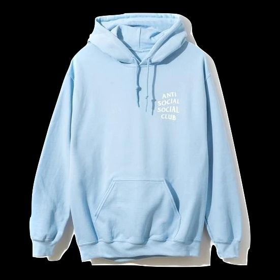 ANTI SOCIAL SOCIAL CLUB Pastel Blue Hoodie Sky is Falling UNISEX Original Authentic 2017 Hood Sweater ASSC Men s Fashion Coats Jackets and Outerwear on Carousell