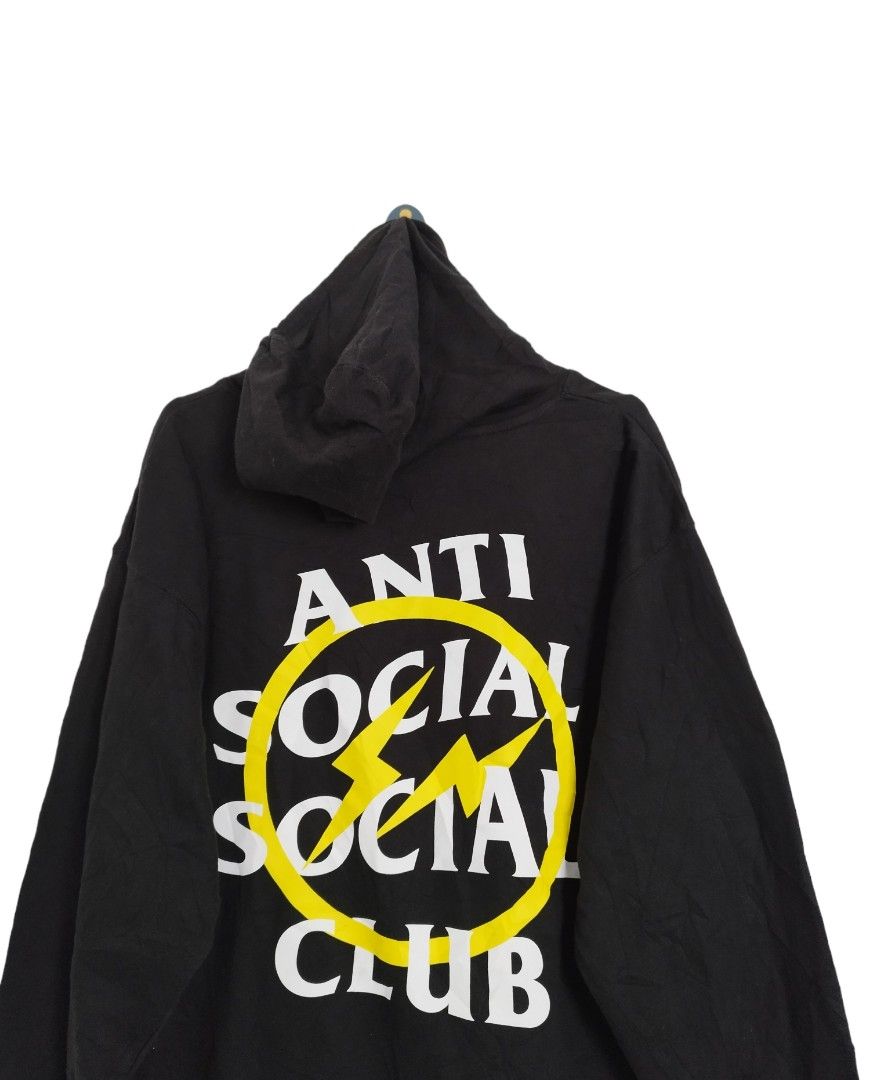 Anti Social Social Club x Fragment Design Yellow Bolt Hoodie