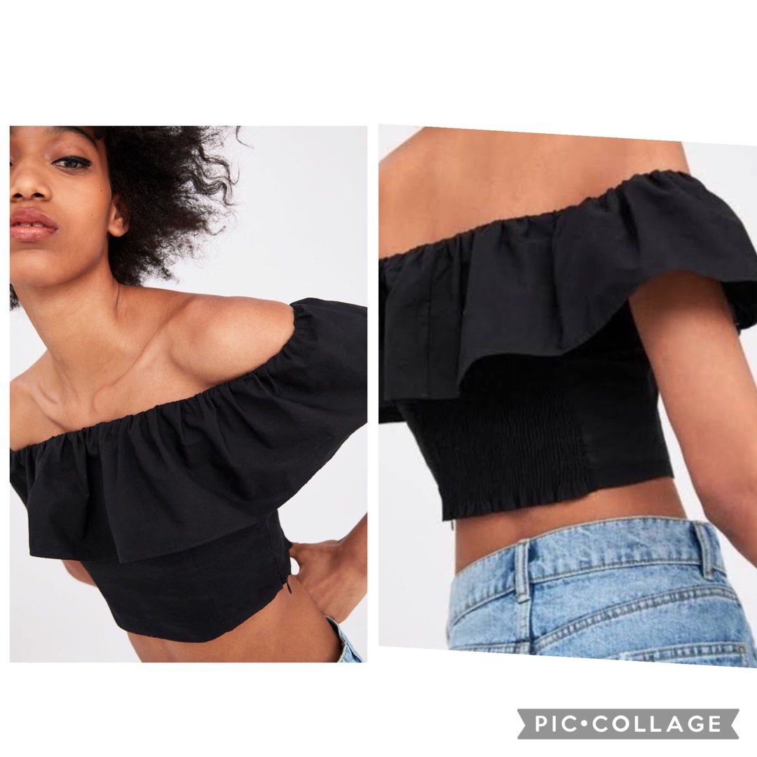 AUTH ZARA cold shoulder top Women s Fashion Tops Blouses on