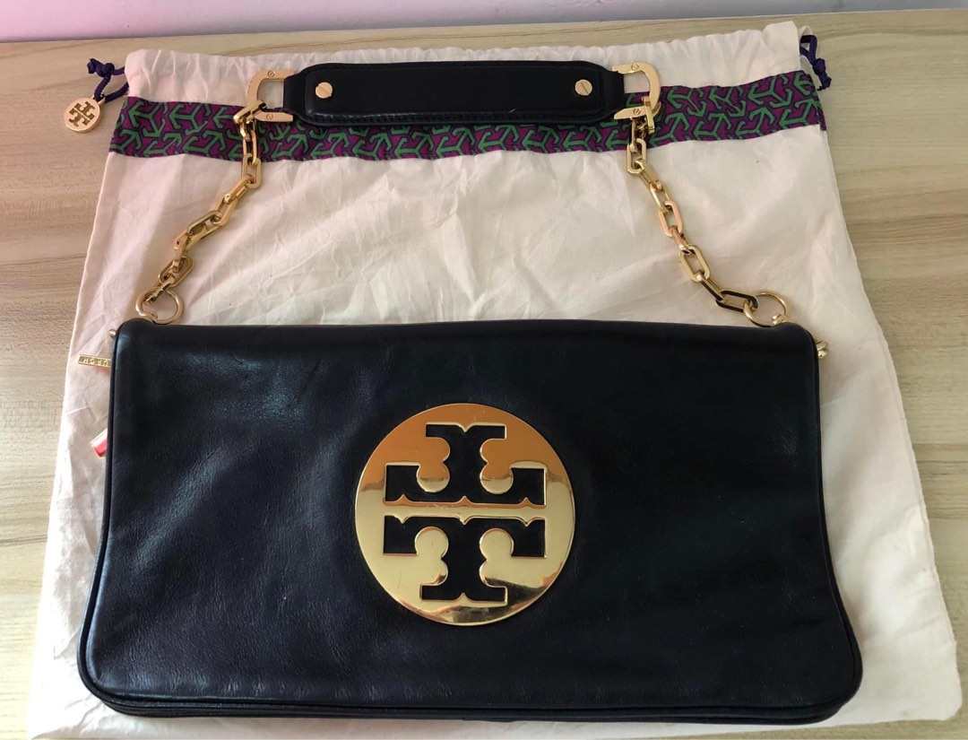 Authentic Tory Burch Reva Clutch, Luxury, Bags & Wallets on Carousell