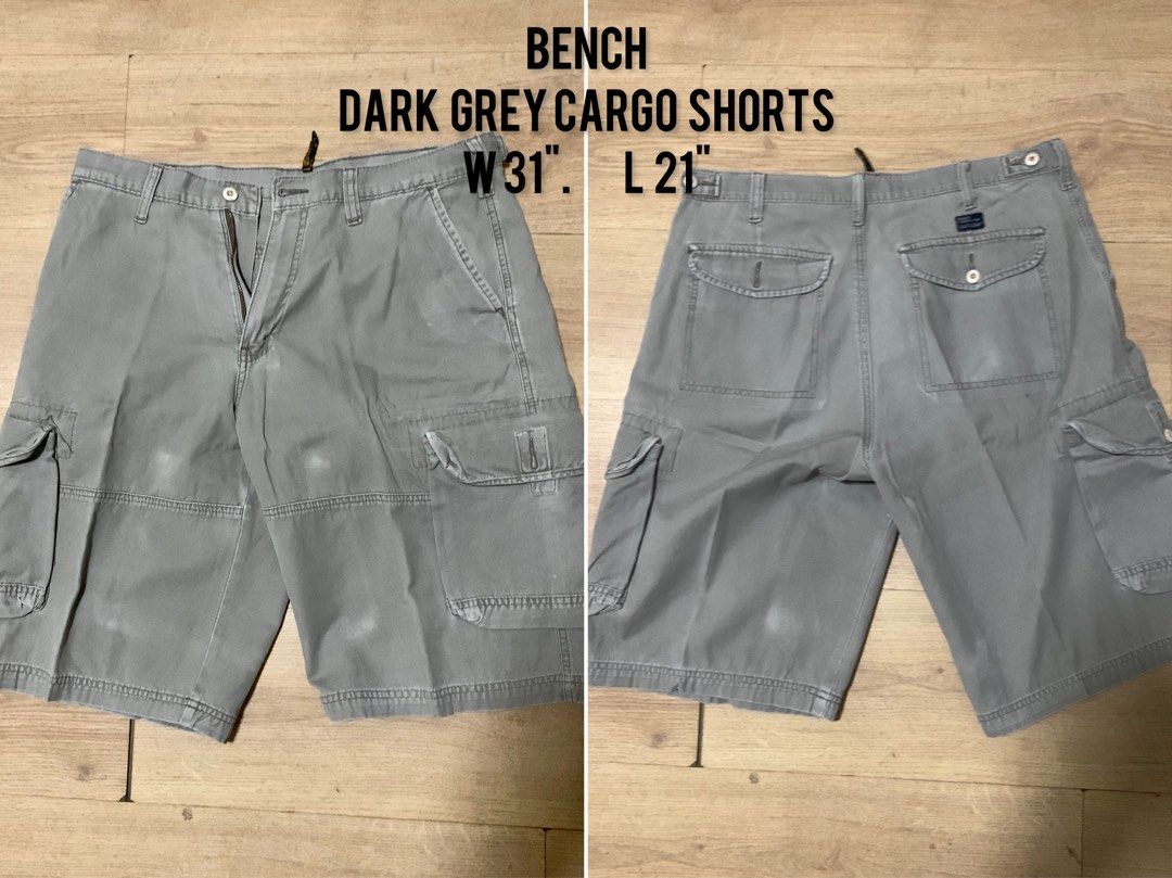 BENCH DARK GREY CARGO SHORTS (Category: Shorts) located in Manila. Submitted by _bizzd_ (Listing ID 1195113331, Image 1). Description: OrIginal Bench Preloved Like new condition, no flaw Selling only for 199 Pls see photo for measurements Retails RFS : Outgrown size Item will come be delivered from San Juan City Price + SF SF c/o buyer.