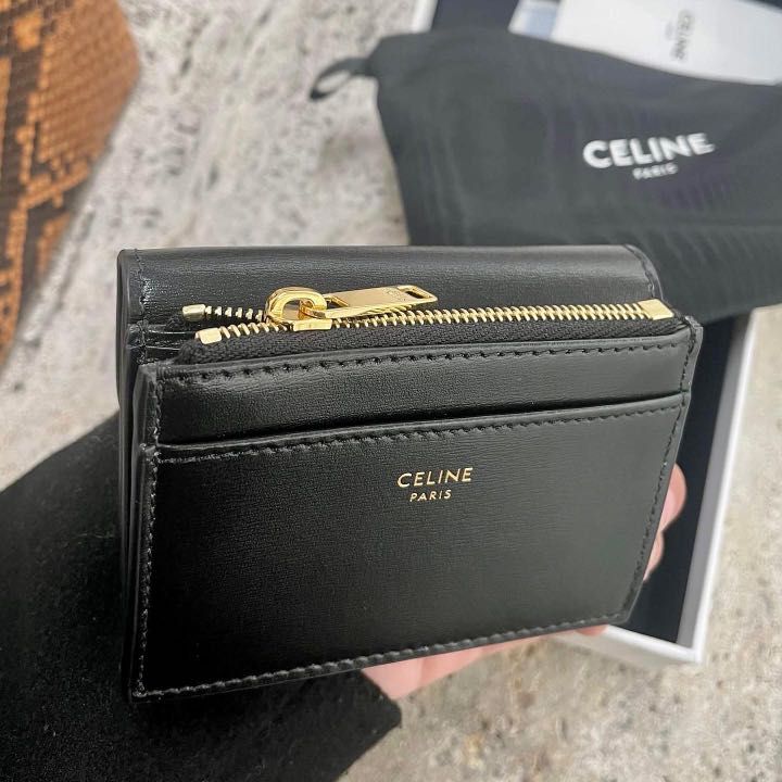 Celine Triomphe Compact Wallet with Removable Card Holder, Luxury, Bags
