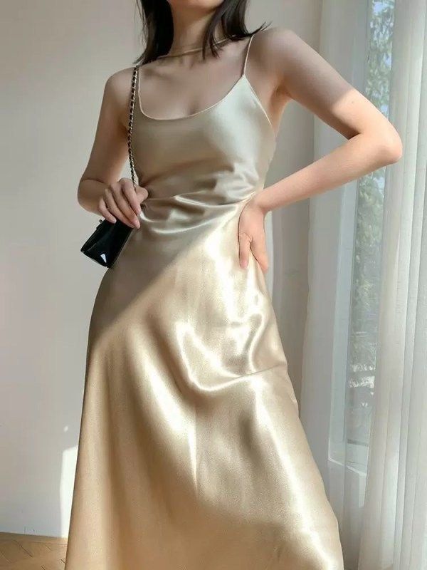 Kimberly Satin Dress Champagne