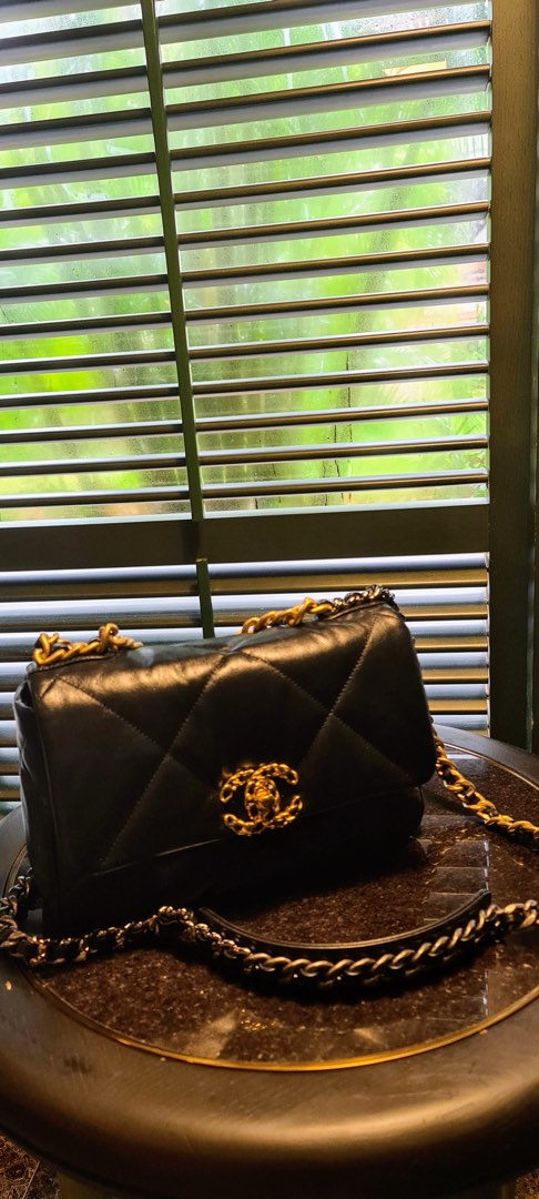 Chanel 19 Medium Navy Blue with Matching Organizer, Luxury, Bags & Wallets  on Carousell