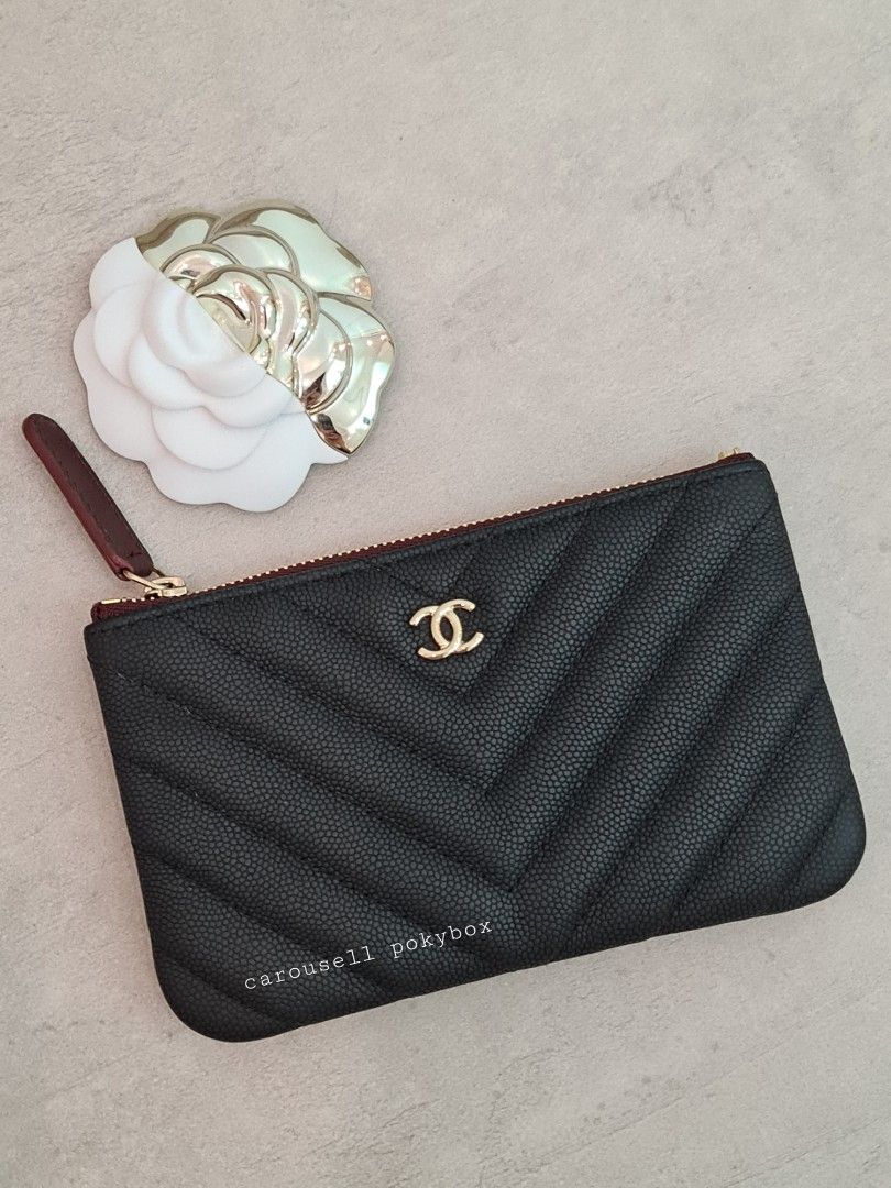 Chanel Classic Pouch Mini A82365 Black in Lambskin Leather with Silver-tone  - US