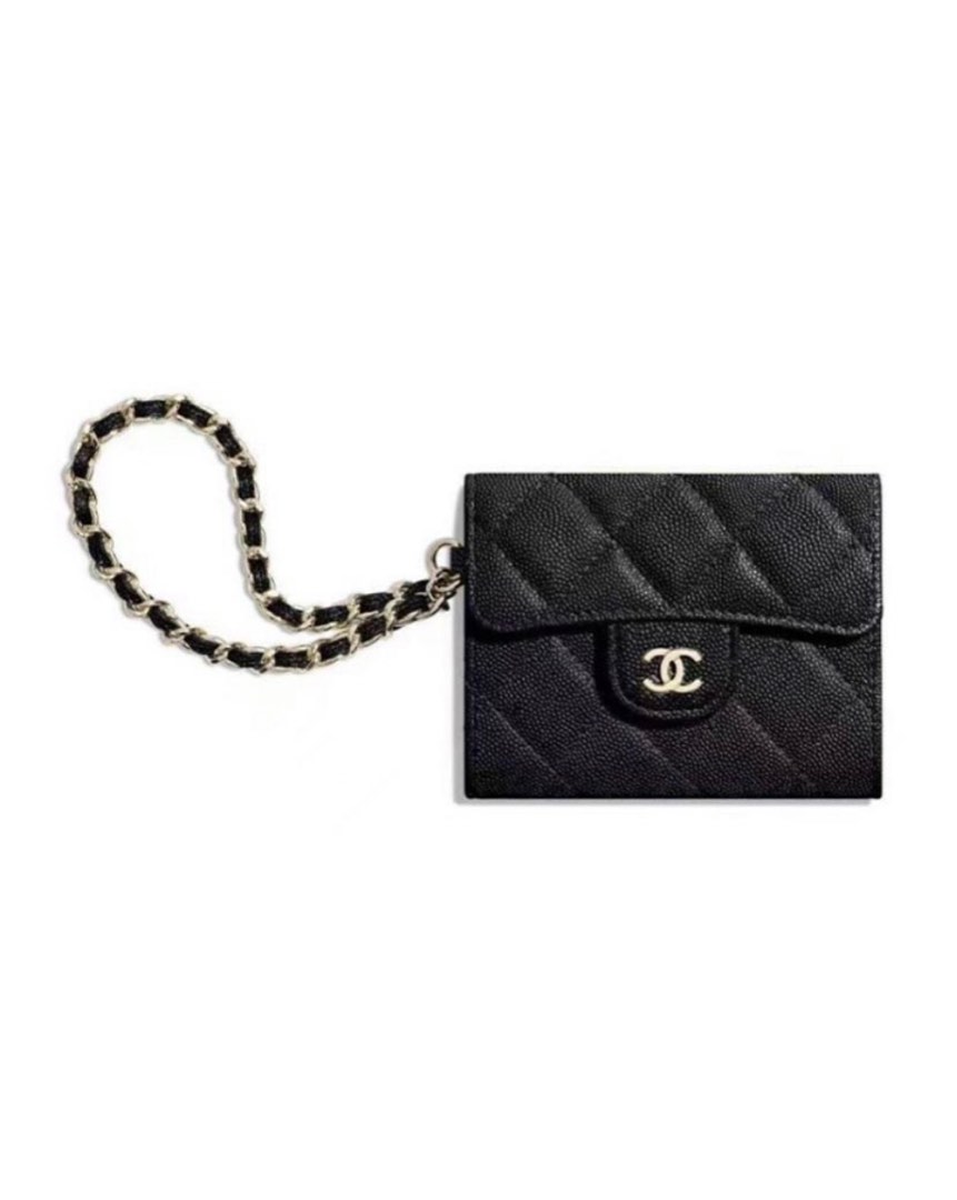Chanel Card Holder with strap, 名牌, 手袋及銀包 Carousell