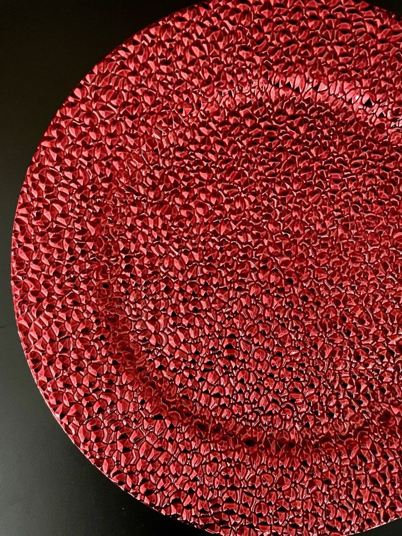 Charger Plates Set, Cobblestone Red, Set of 4, 13 inch, Furniture