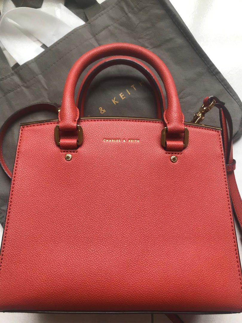 Charles Keith Shoulder Bag Handbag Office Bag Orange