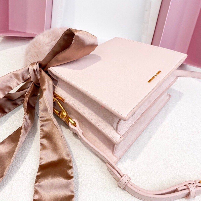 Charles and keith pink fur bag original price sales
