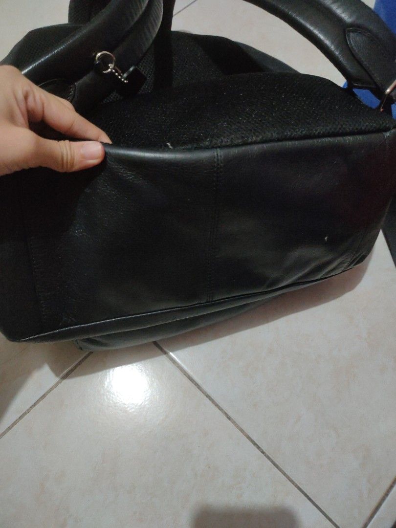 Coach leather backpack can fit 15inch laptop Men s Fashion Bags