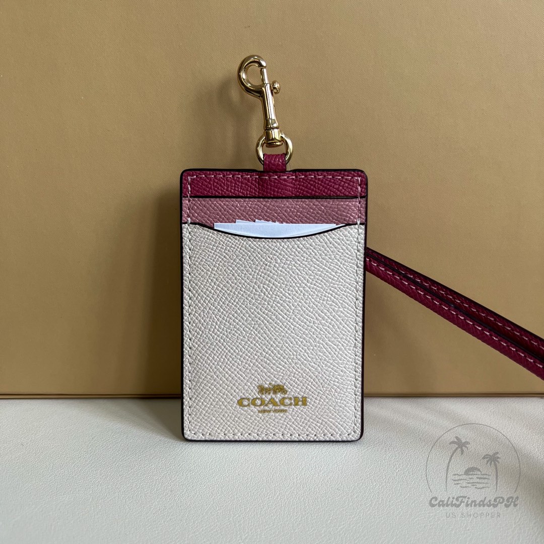 Coach Pink and White Colorblock ID Lanyard, Women's Fashion, Watches ...