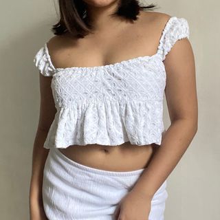 Dainty coquette eyelet top