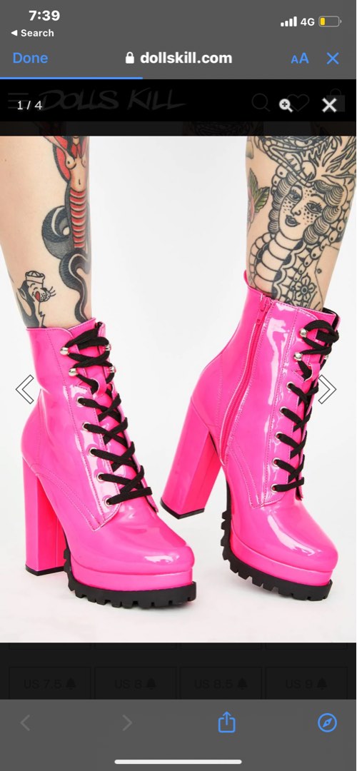 Dollskill hot pink boots, Women's Fashion, Footwear, Boots on Carousell