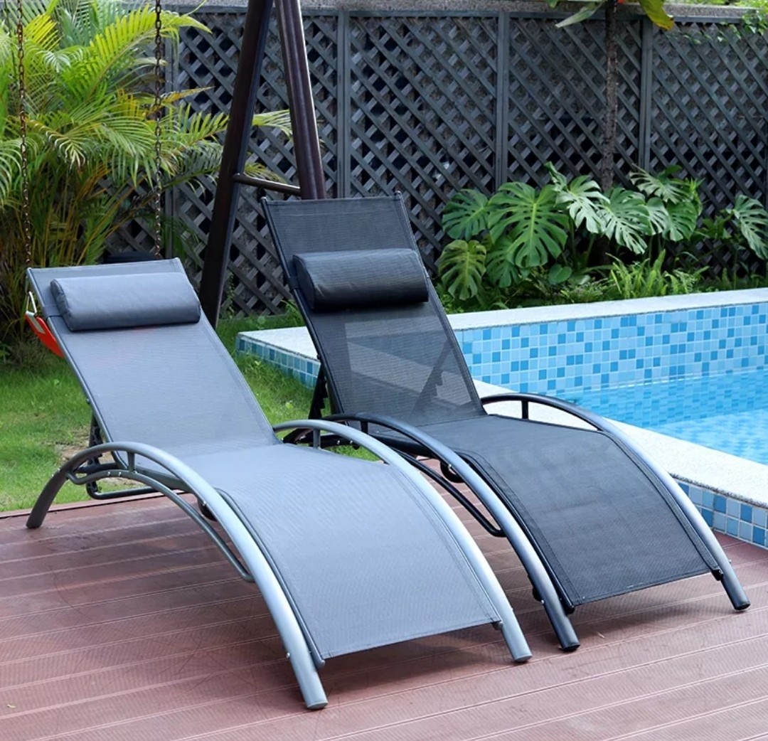 pool wicker lounge chairs