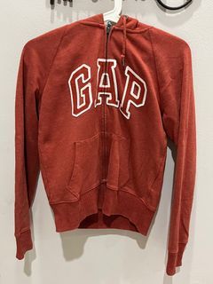 GAP Logo Zip Hoodie in Burnt Orange