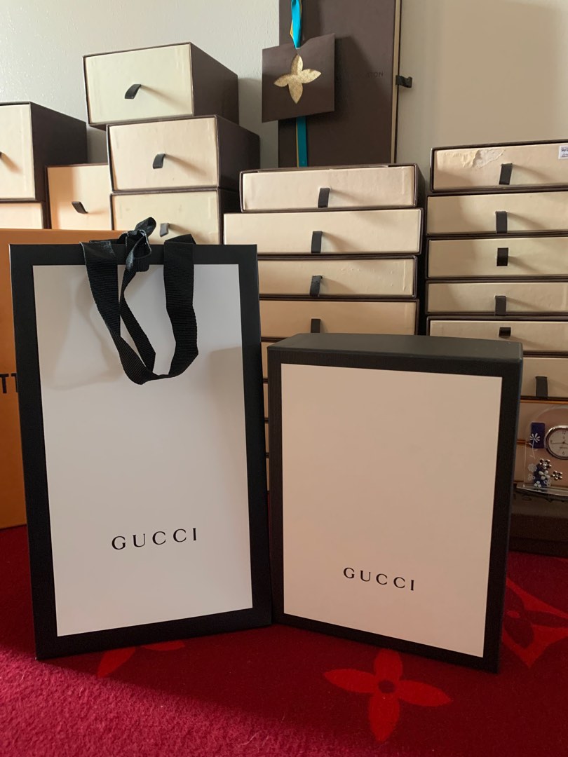 Gucci box and paperbag, Luxury, Bags & Wallets on Carousell