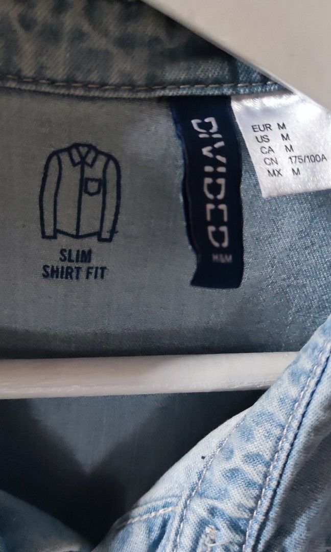 HM Denim Shirt, Men's Fashion, Tops  Sets, Formal Shirts on Carousell