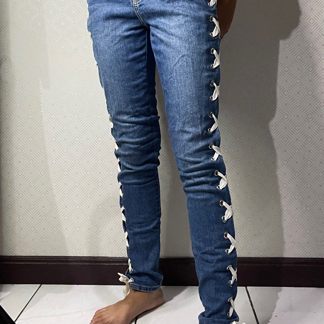 H&m lace up top jeans