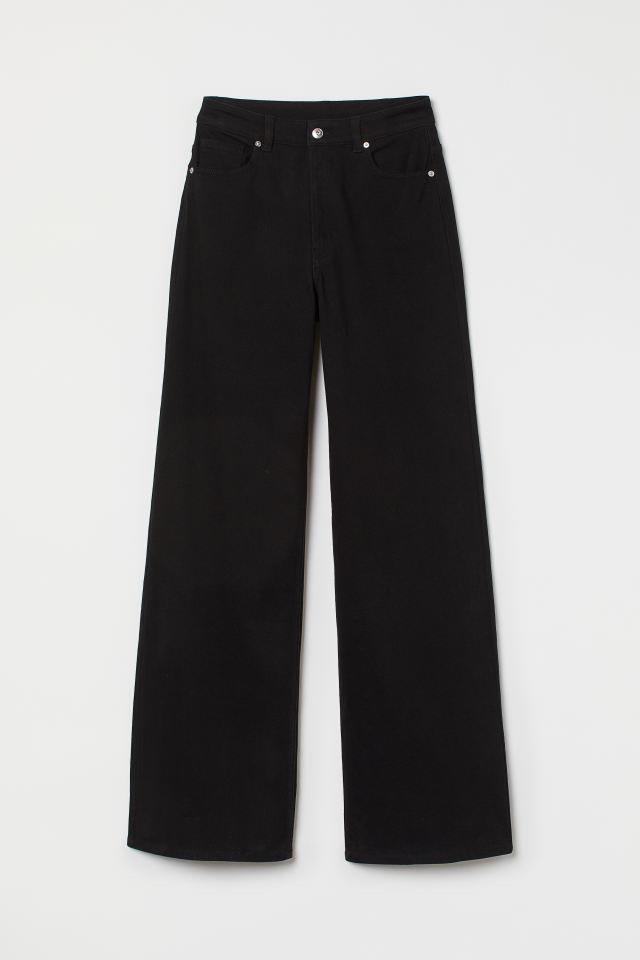H&M Wide twill trousers, Women's Fashion, Bottoms, Other Bottoms on ...