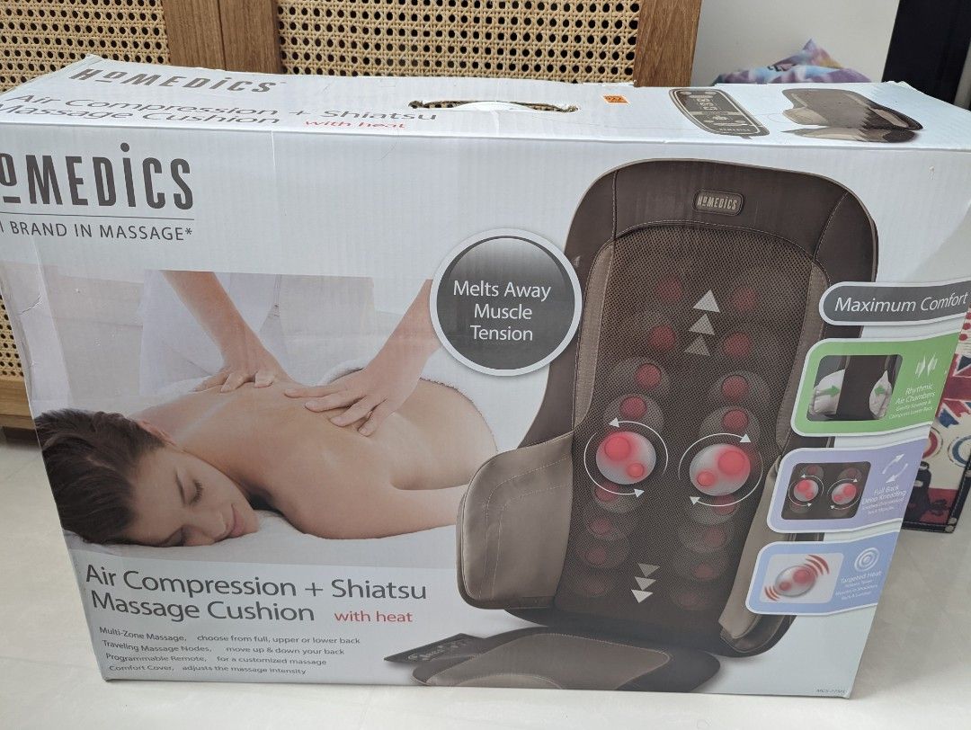 Homedics Air Compression shiatsu massage cushion with heat