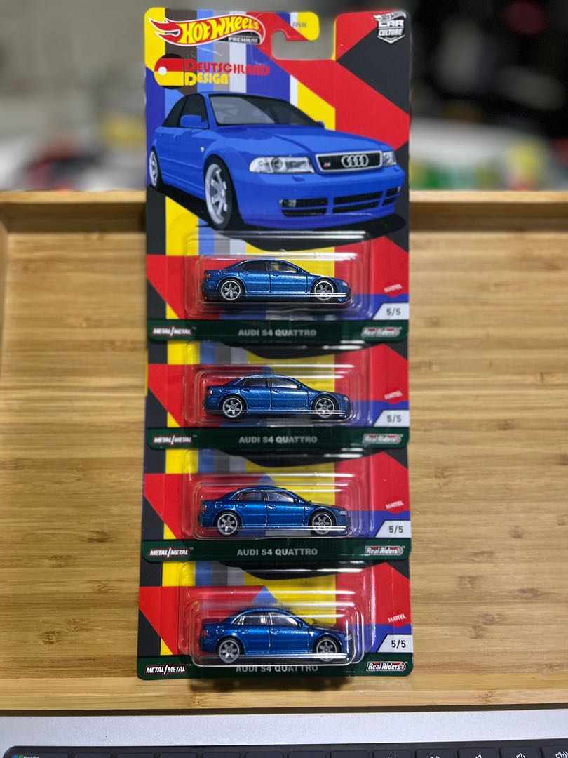Hot Wheels Audi S4 Hot Wheels Premium - AUDI S4 QUATTRO Blu Con Cerchi Real Riders, Edizione Germania Design Modellino Auto Hot Wheels Premium - Foto 5