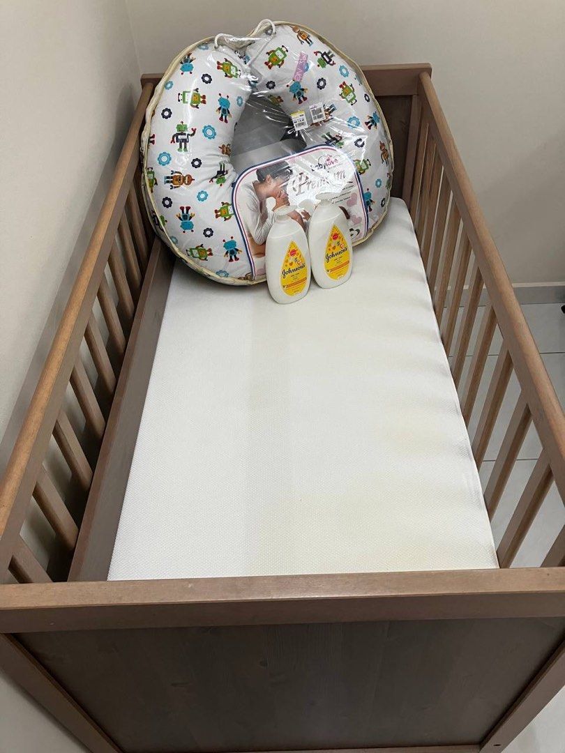 IKEA Baby Cot with Mattress (free nursing pillow), Babies & Kids, Baby