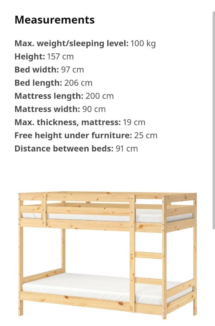 IKEA Double Decker Bed, Furniture & Home Living, Furniture, Bed Frames