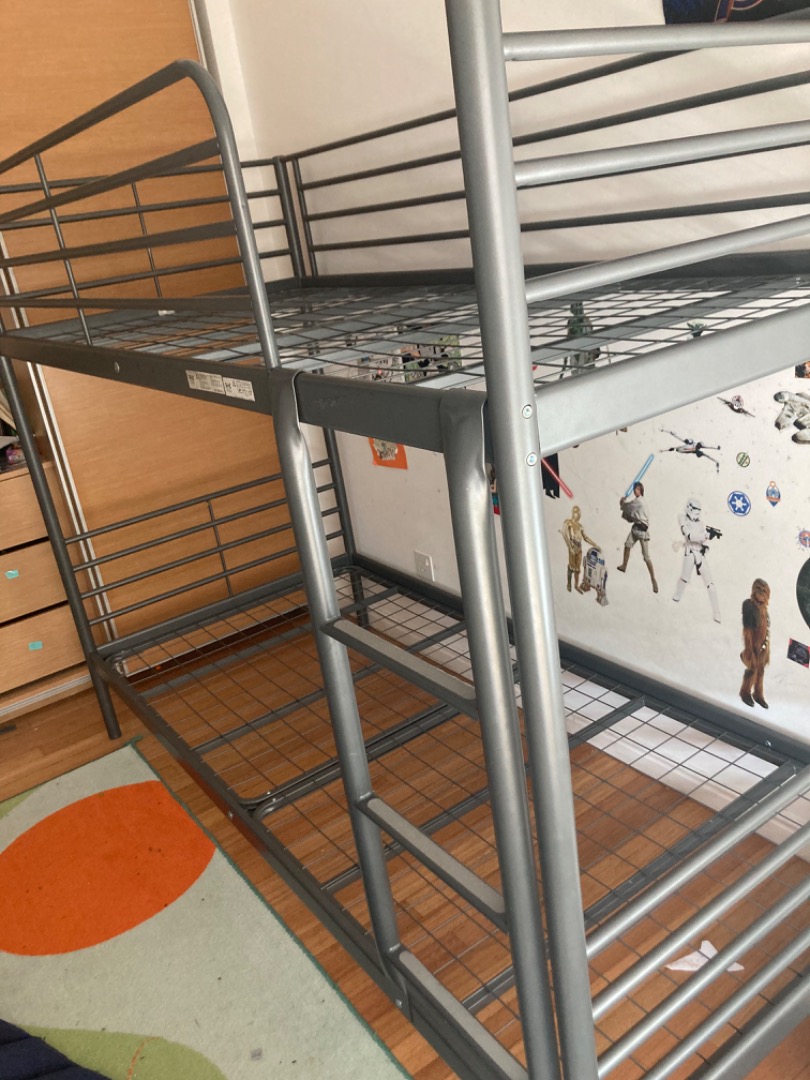 Ikea metal bunk bed frame, Furniture & Home Living, Furniture, Bed