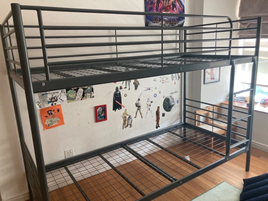 Ikea metal bunk bed frame, Furniture & Home Living, Furniture, Bed