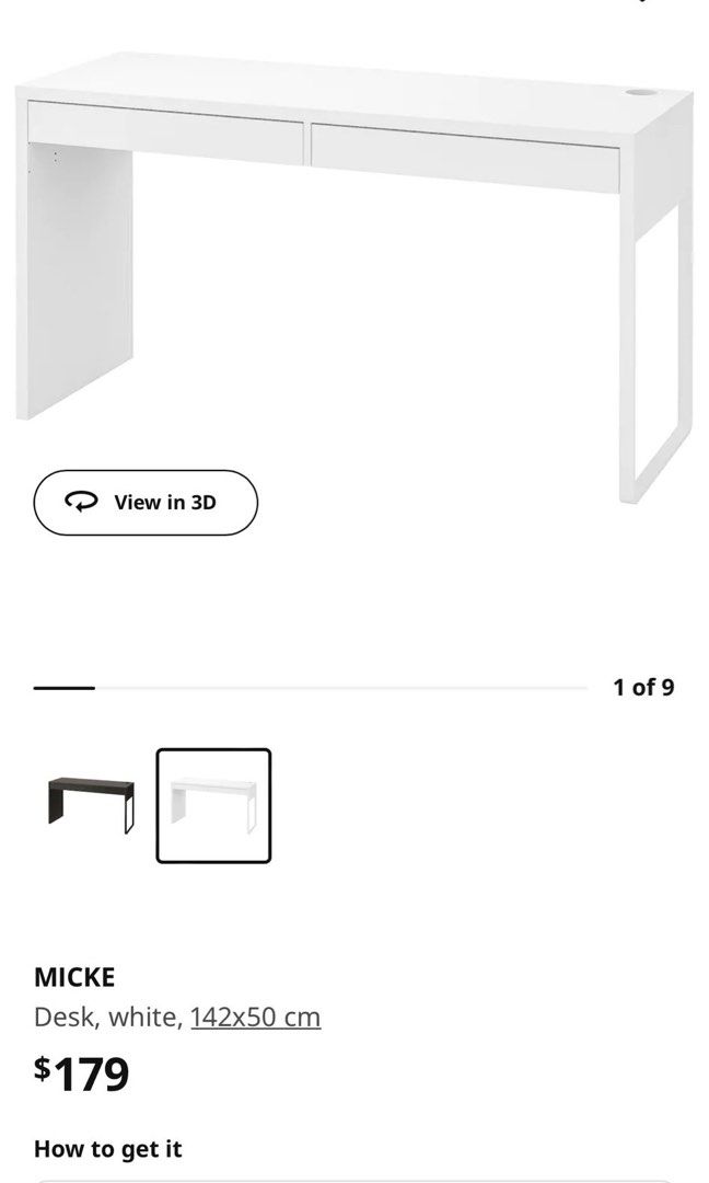 IKEA Micke Study Table, Furniture & Home Living, Furniture, Tables & Sets on Carousell