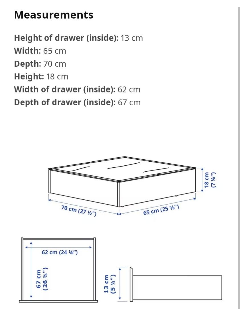 Ikea Vardo Bed Storage Box, Furniture & Home Living, Furniture, Shelves