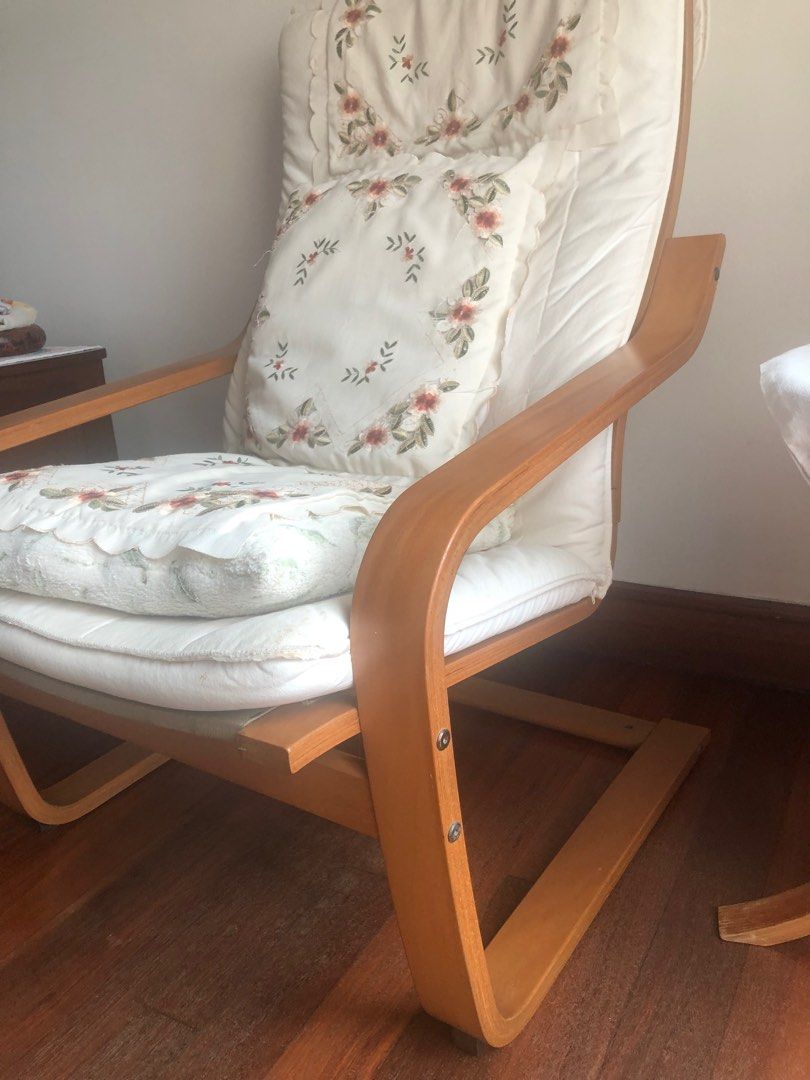 IKEA wooden arm chair, Furniture & Home Living, Furniture, Chairs on