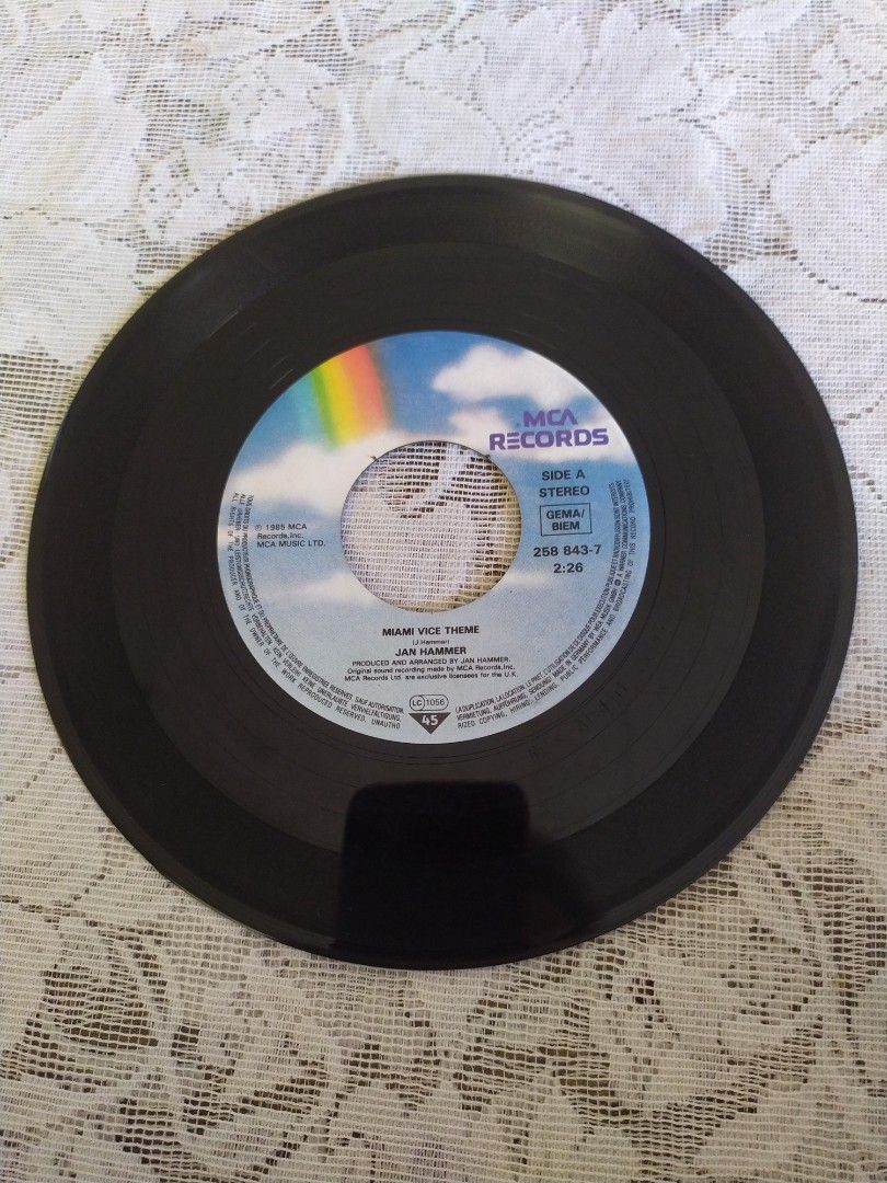 Jan Hammer - Miami Vice Theme (7") (Category: Vinyls) located in Cebu City. Submitted by pandastampscebu (Listing ID 1047829297, Image 2). Description: Jan Hammer - Miami Vice Theme (7" single) (MCA,1985) : 125P. Vinyl is in excellent condition. Tracks : A) Miami Vice Theme B) Miami Vice Theme Payment : Gcash, RCBC, Palawan. Shipping fee nationwide is 150P. Thanks..