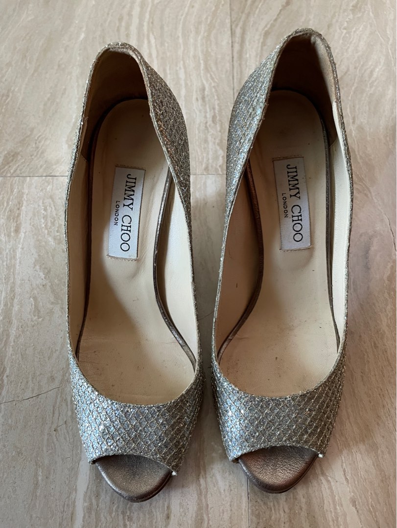 Jimmy Choo Glitter Wedge Heels Women s Fashion Footwear Heels