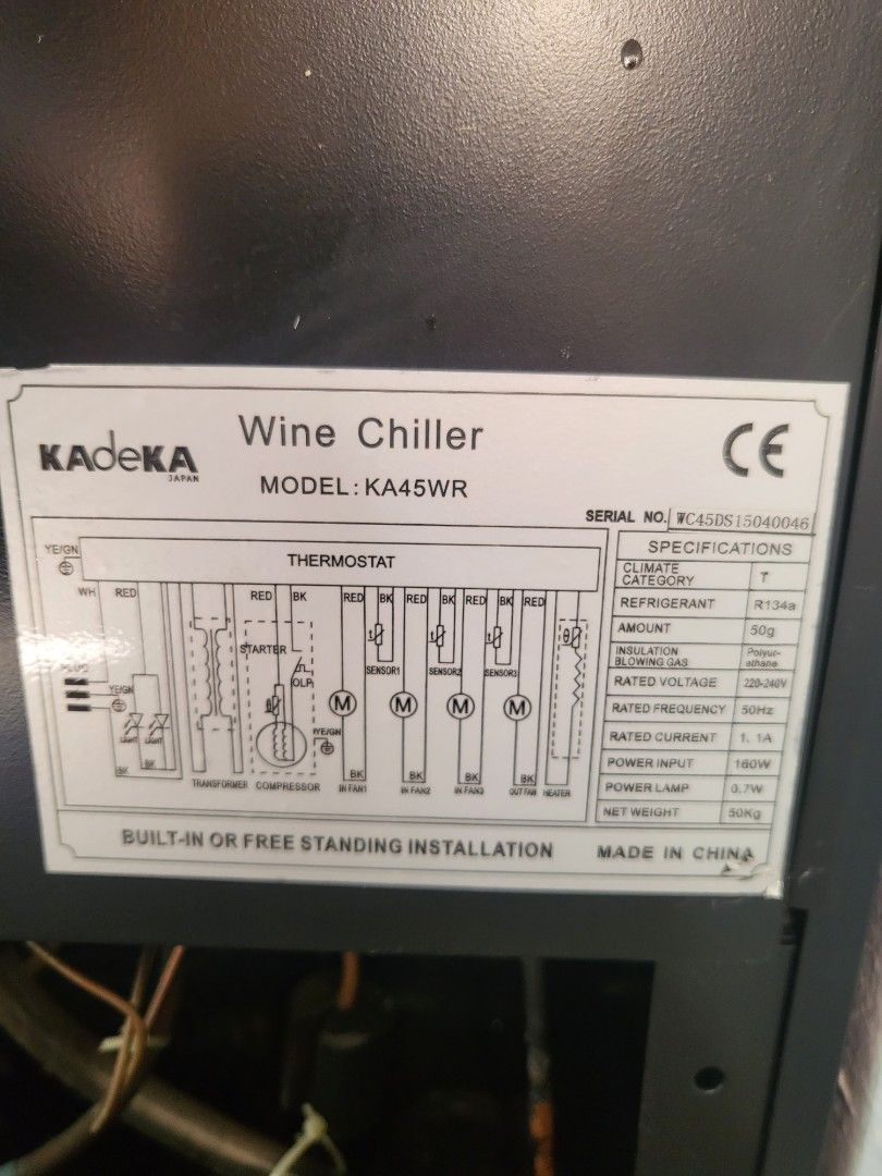 Kadeka Wine Chiller 45, TV & Home Appliances, Kitchen Appliances, Wine