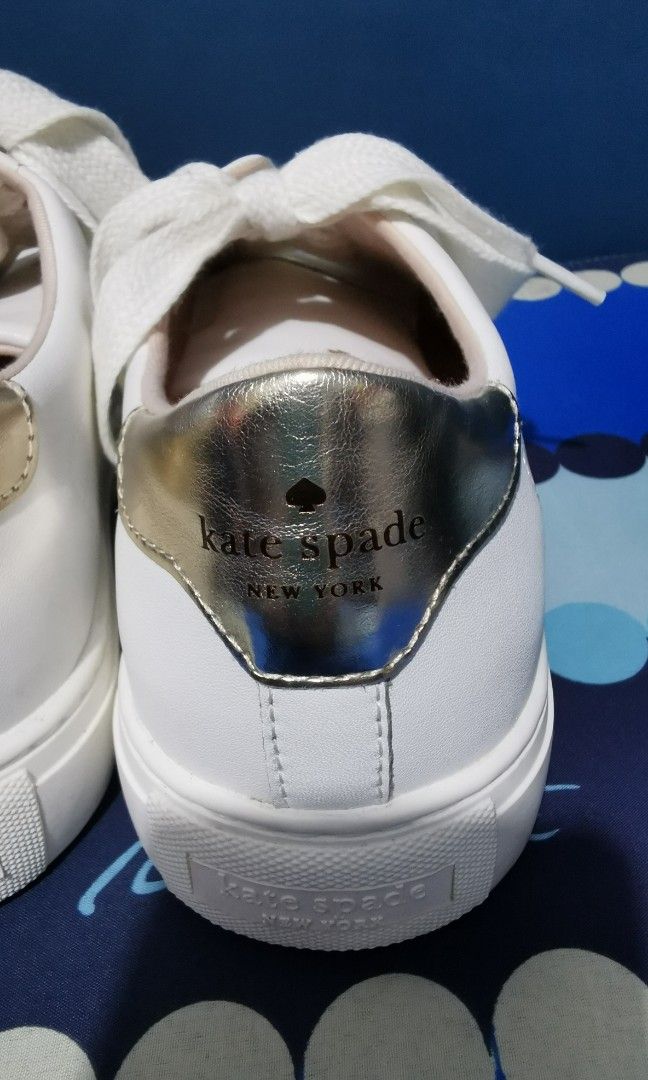 Kate Spade Angelise White Gold Leather Silhouette Sneakers, Women's  Fashion, Footwear, Sneakers on Carousell