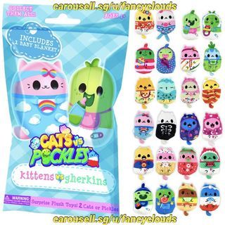 Kittens vs gherkins soft toy plush mystery bag pack kitty cats vs pickles cvp baby plushie squishy not a squishmallow gachapon gacha game tiktok gifts for girls kids children 💥100% AUTHENTIC