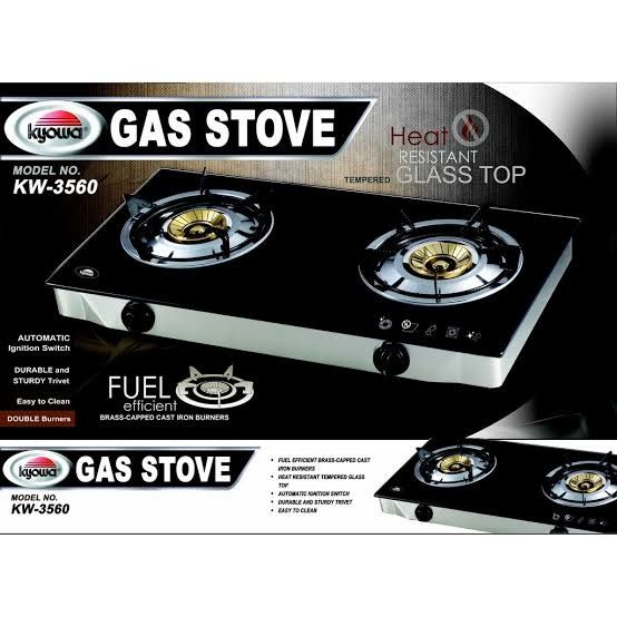 Kyowa Glass top Gas Stove(Double Burner), Furniture & Home Living