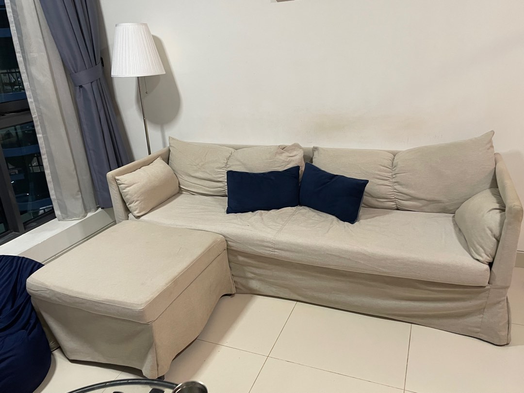 L Sofa (IKEA), Furniture & Home Living, Furniture, Sofas on Carousell