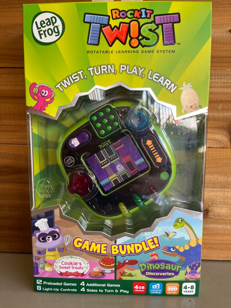 LeapFrog Rockit Twist Handheld Learning Game System, Green and 2Game