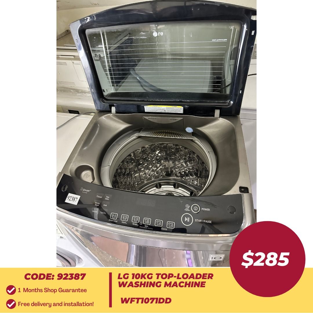 LG 10KG TopLoader Washing Machine WFT1071DD (92387), TV & Home